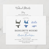 Blue Lingerie Bachelorette Uitnodiging voor reisro (Voorkant / Achterkant)