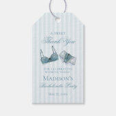 Blue Lingerie Shower Bachelorette Bridal Favor Cadeaulabel (Voorkant)