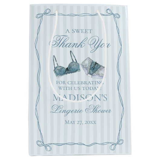 Blue Lingerie Shower Bachelorette Party Favor Medium Cadeauzakje (Voorkant)
