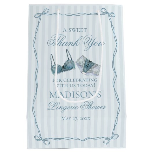 Blue Lingerie Shower Bachelorette Party Favor Medium Cadeauzakje (Achterkant)