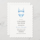 Blue Lingerie Shower-uitnodiging Kaart (Voorkant / Achterkant)