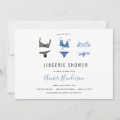 Blue Lingerie Shower-uitnodiging Kaart (Voorkant)