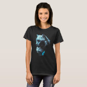 Blue Lion Blue eyes Big Cat T-shirt (Voorkant volledig)