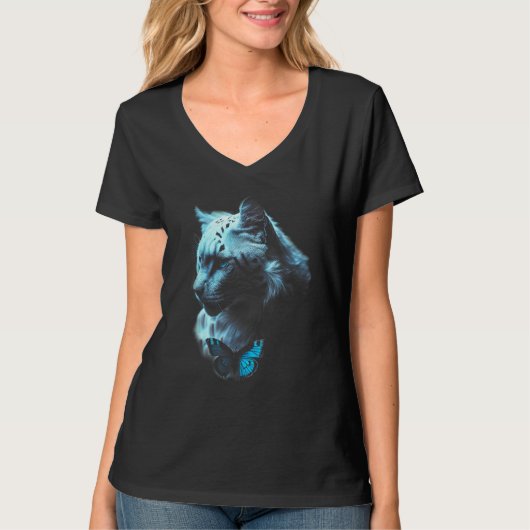 Blue Lion Blue eyes Big Cat T-shirt (Voorkant)