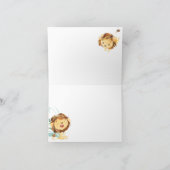 Blue Lion Boy's Baby shower Dank u Bedankkaart (Binnen)