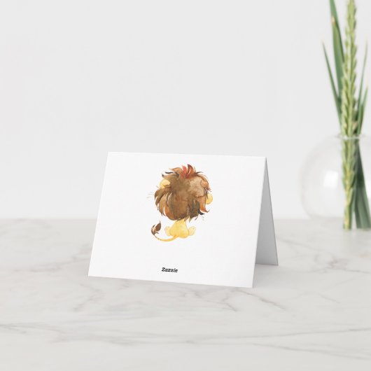 Blue Lion Boy's Baby shower Dank u Bedankkaart (Achterkant)