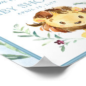 Blue Lion Boy's Baby shower Welcome Sign Poster (Hoek)