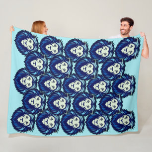 Blue Lion emote 2 Fleece Deken