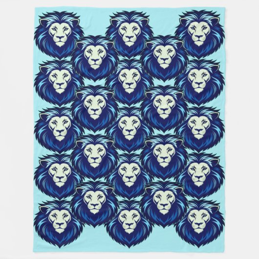 Blue Lion emote 2 Fleece Deken (Voorkant)