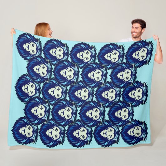Blue Lion emoticon 2 Fleece Deken (In situ)