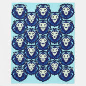 Blue Lion emoticon 2 Fleece Deken (Voorkant)