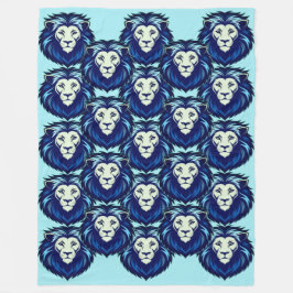 Blue Lion emoticon 2 Fleece Deken