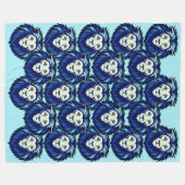 Blue Lion emoticon 2 Fleece Deken (Voorkant (Horizontaal))