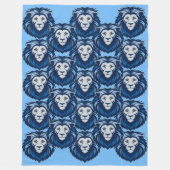 Blue Lion emoticon Fleece Deken (Voorkant)