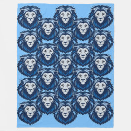Blue Lion emoticon Fleece Deken