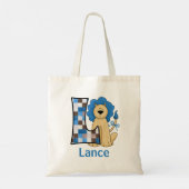 Blue Lion for Boy's Monogram L Tote Bag (Achterkant)