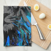 Blue Lion Head - Lion Portrait - Lion Face Theedoek (Quarter Fold)