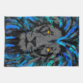 Blue Lion Head - Lion Portrait - Lion Face Theedoek (Horizontaal)