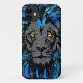 Blue Lion Head - Lion Portrait - Lion iPhone Case