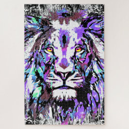 Blue Lion Head Puzzle - Realistische Lion Puzzle Legpuzzel
