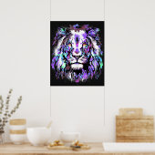 Blue Lion Head - Realistisch Poster met lionzijde  (Keuken)