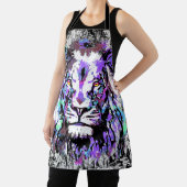 Blue Lion Head - Realistisch Schort Lion Face (Insitu)