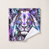 Blue Lion Head - Realistische leeuw - grote kat in Bad Handdoek (Wasdoekje)