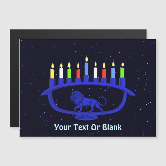 Blue Lion Menorah (Voorkant / Achterkant)