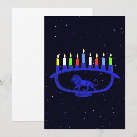 Blue Lion Menorah (Voorkant / Achterkant)