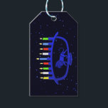 Blue Lion Menorah Cadeaulabel<br><div class="desc">Voor je Chanukkah feest. Hij is uitgerust met een leeuwengemetste Chanoekah-menorah,  bovenop een sterrenachtergrond,  met alle acht kaarsen en de shamash die branden. Voeg je eigen tekst aan de achterkant toe. Chanoeka is het mid-winter "Festival of Lights".</div>