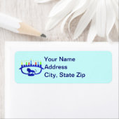 Blue Lion Menorah Etiket (Insitu)