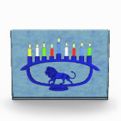Blue Lion Menorah Fotoblokken (Voorkant)