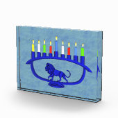 Blue Lion Menorah Fotoblokken (Rechts)