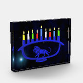 Blue Lion Menorah Fotoblokken (Links)