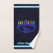 Blue Lion Menorah Handdoek (Handdoek)