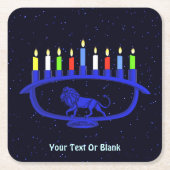 Blue Lion Menorah Kartonnen Onderzetters (Voorkant)