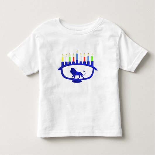 Blue Lion Menorah Kinder Shirts (Voorkant)