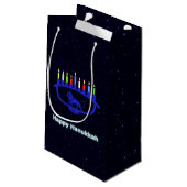 Blue Lion Menorah Klein Cadeauzakje (Achterkant Gekanteld)
