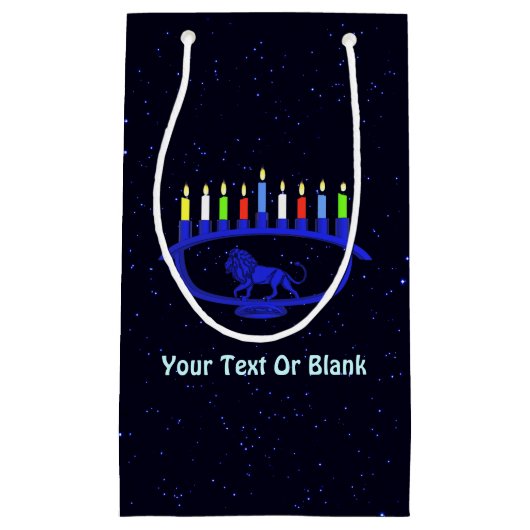 Blue Lion Menorah Klein Cadeauzakje (Voorkant)