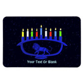 Blue Lion Menorah Magneet (Horizontaal)