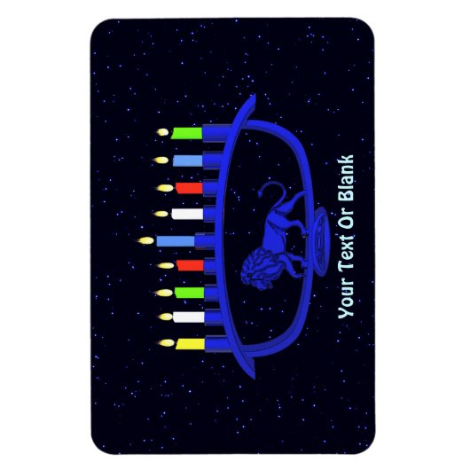 Blue Lion Menorah Magneet (Verticaal)