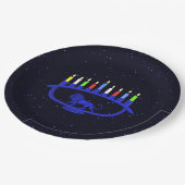 Blue Lion Menorah Papieren Bordje (Gekanteld)