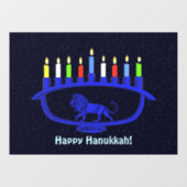 Blue Lion Menorah Raamsticker (Vel)