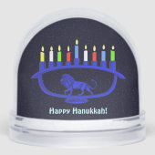 Blue Lion Menorah Sneeuwbol (Voorkant)