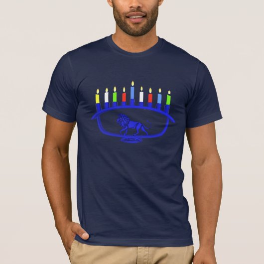 Blue Lion Menorah T-shirt (Voorkant)