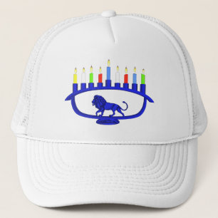 Blue Lion Menorah Trucker Pet