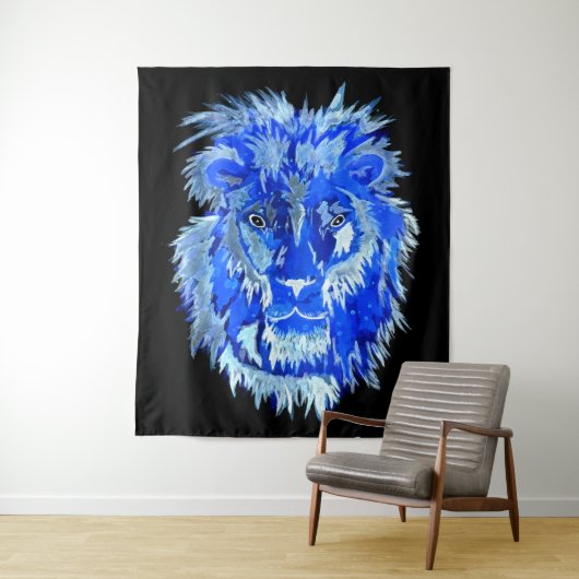 Blue Lion Spirit Wandkleed (In situ)