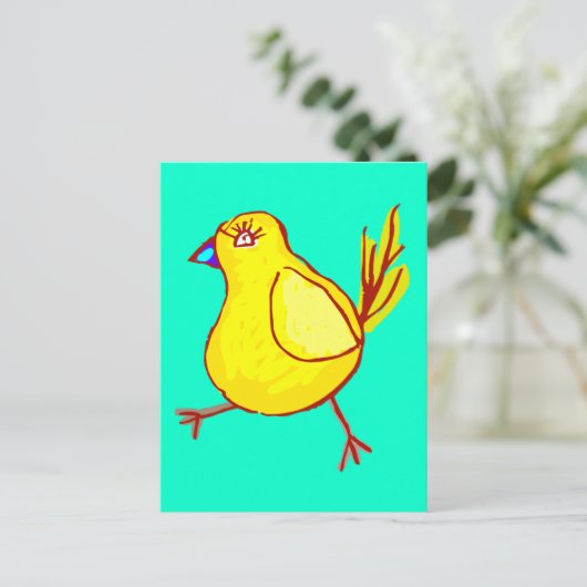 Blue Lipped Chick Briefkaart (Staand voorkant)