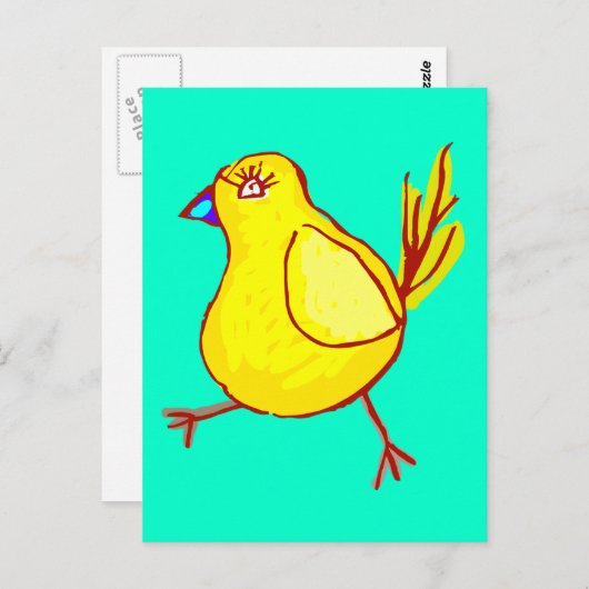 Blue Lipped Chick Briefkaart (Voorkant / Achterkant)