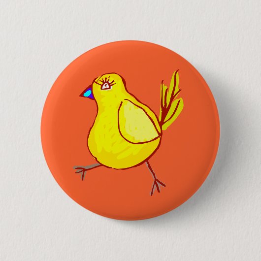 Blue Lipped Chick Ronde Button 5,7 Cm (Voorkant)